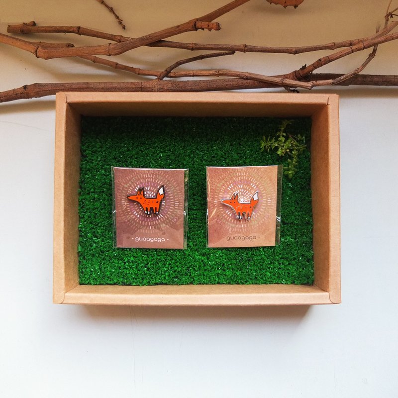 小狐狸 金属徽章 - 徽章/别针 - 其他金属 橘色