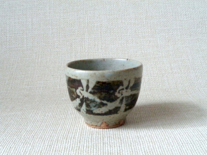 带有蜻蜓插图b的茶杯 - 茶具/茶杯 - 陶 灰色