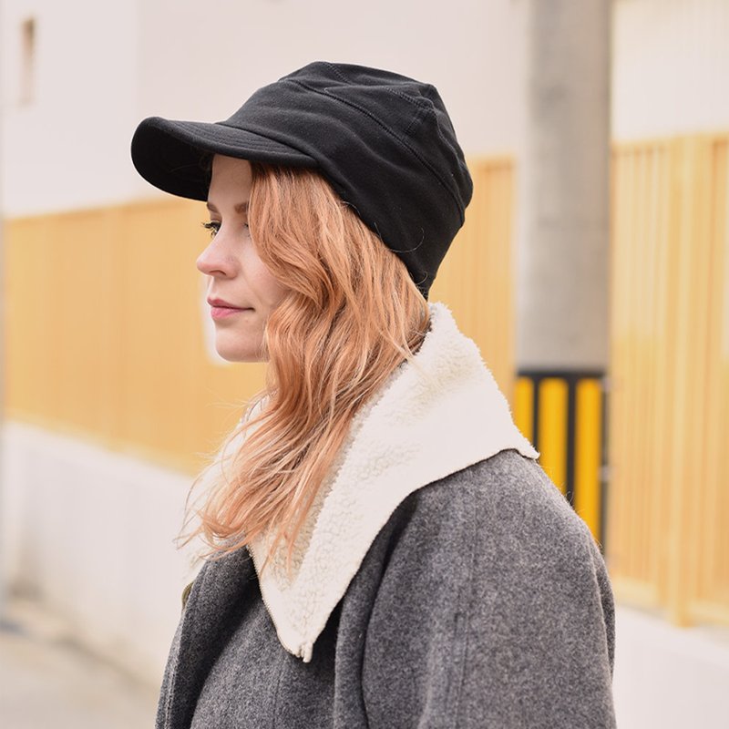 棉质男女通用夏日帽，四季皆宜，女款夏日帽，吸湿排汗 - 帽子 - 棉．麻 黑色