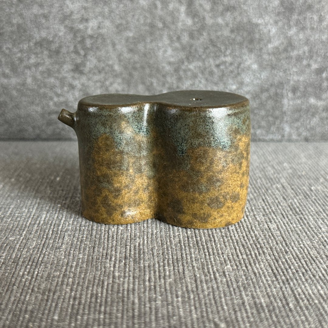台湾【陶烧釉变】手作水滴砚滴 (葫芦)02 - 花瓶/陶器 - 陶 咖啡色