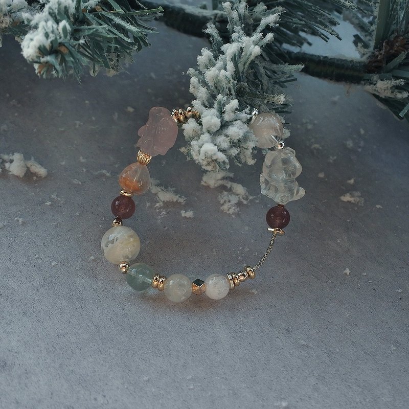 Season's Greetings :: 小熊雕刻手串 - 手链/手环 - 水晶 白色