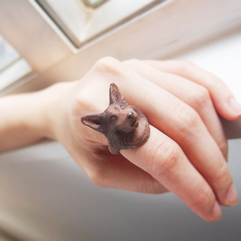 立体打印 ~ 哥基犬戒指 - 戒指 - 其他金属 