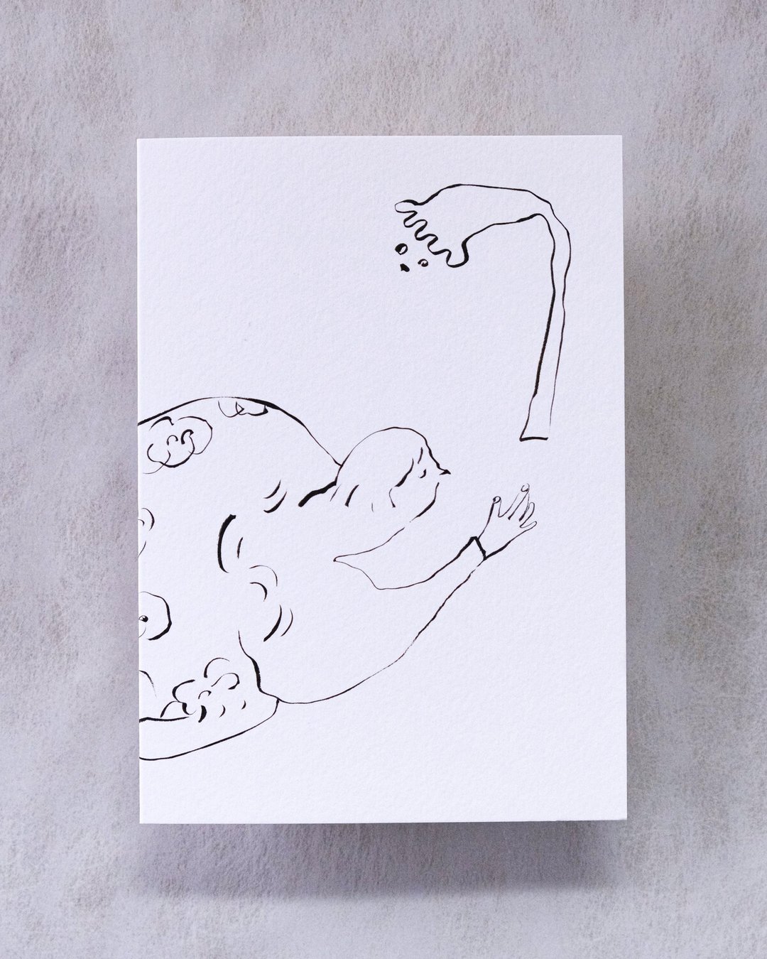 心意卡 - 花和灯 (纯插画) | 多用途卡 | 水彩女孩插画 - 卡片/明信片 - 纸 白色