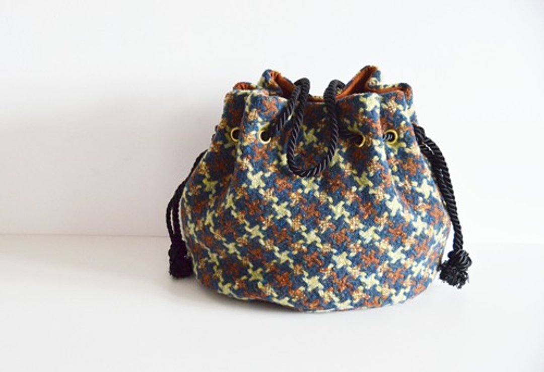 Limited quantity! 2way IL GIGIO ITARY Wool check marine bag Large size - 侧背包/斜挎包 - 棉 