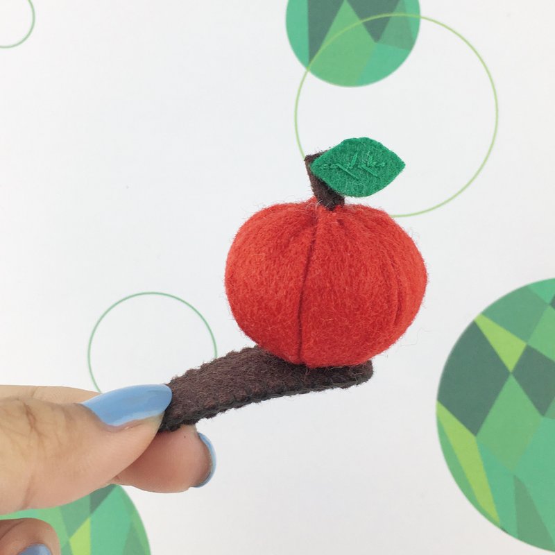 苹果发夹 立体 发饰 - 发饰 - 压克力 红色