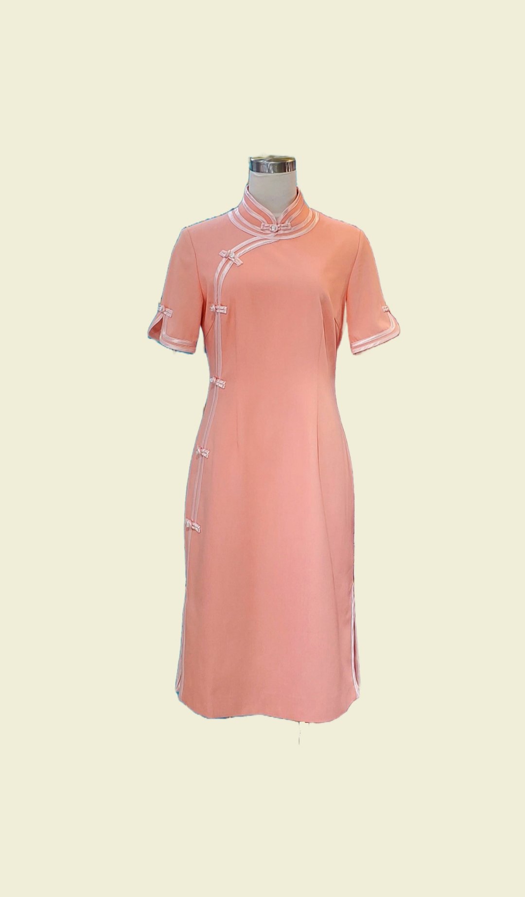 VINTAGE 悦裳 港式 旗袍 长裙 连身裙 旗袍 华服 - 旗袍 - 棉 粉红色