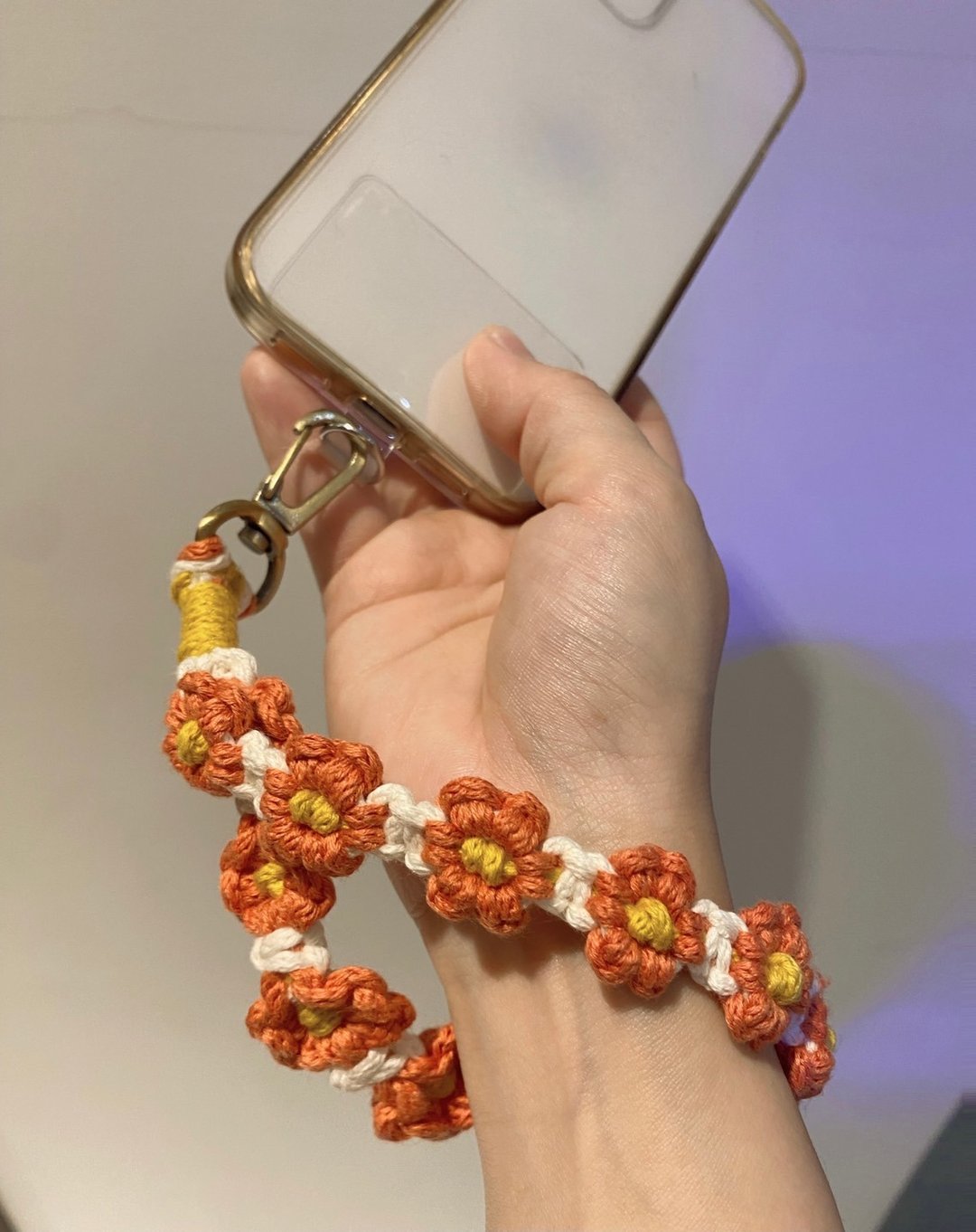 小花编织手机挂绳/手腕挂绳 - 挂绳/吊绳 - 棉 