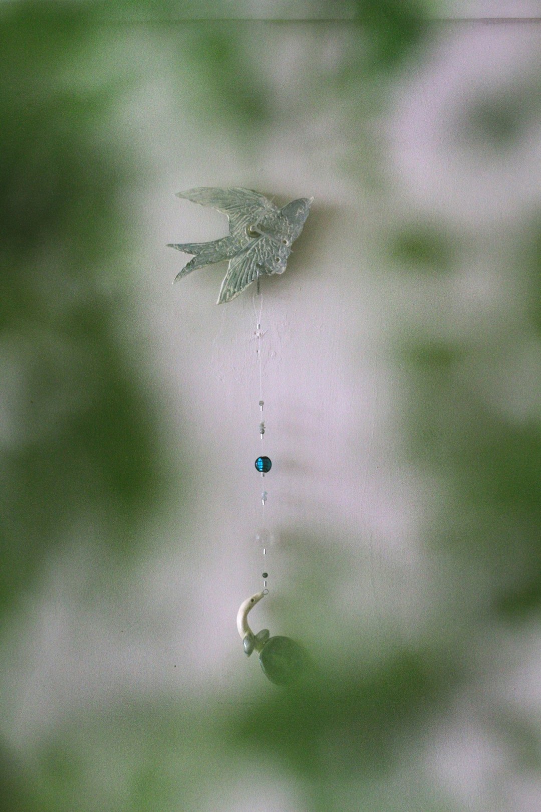 纯手捏小鸟造型陶瓷挂钟/时钟 - 时钟/闹钟 - 陶 绿色