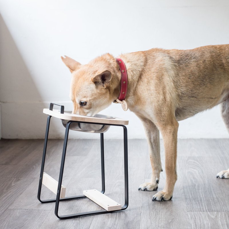 原木宠物托高碗架  L/枫木色 - 碗/碗架 - 木头 咖啡色