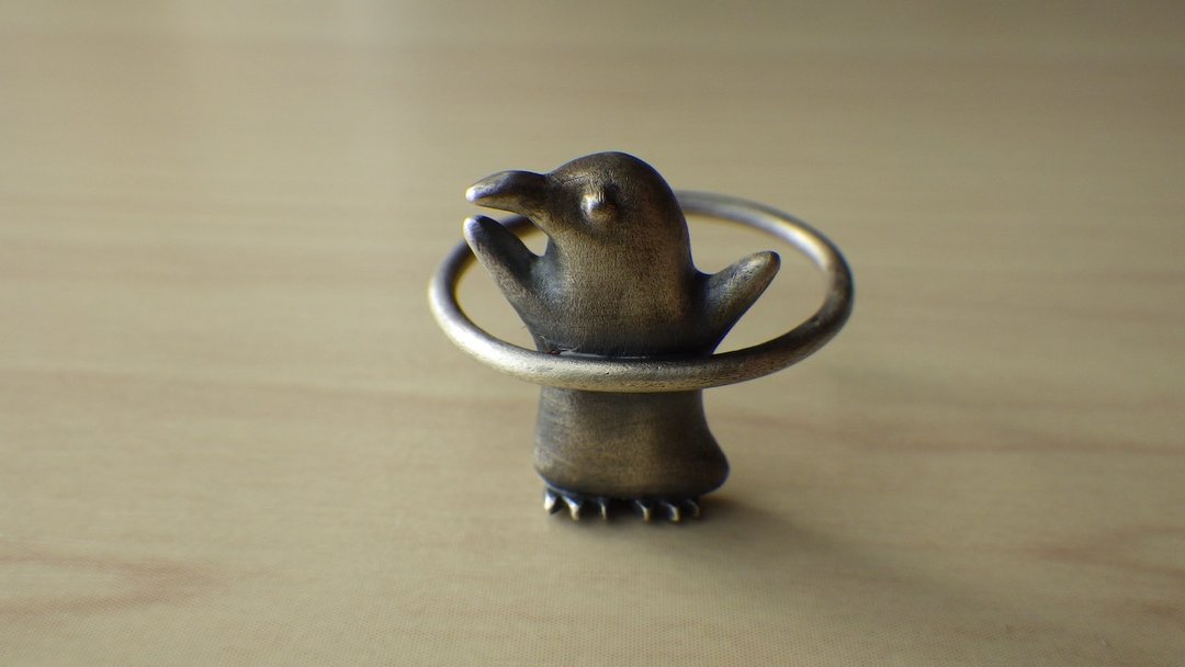Penguin Ring - 戒指 - 其他金属 银色