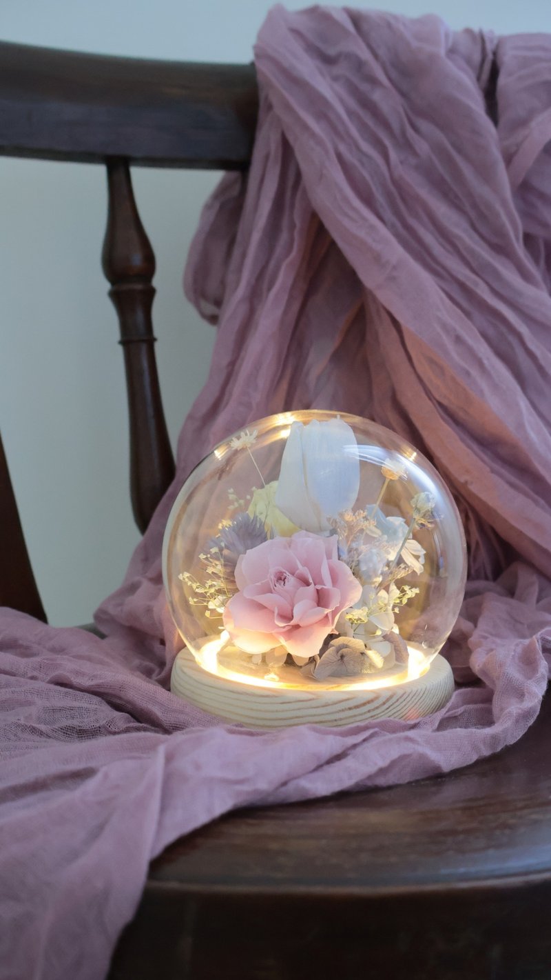 微甜时光永生花玻璃花盅 - 干燥花/捧花 - 植物．花 