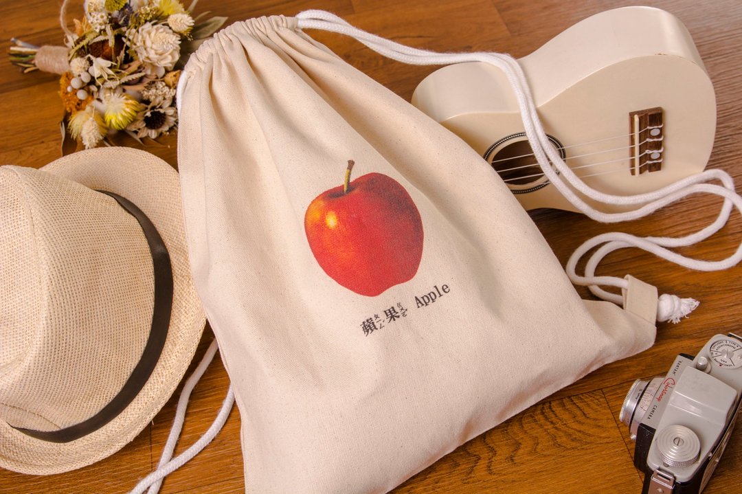 帆布后背包 -  苹果 Apple - 束口袋双肩包 - 棉 红色