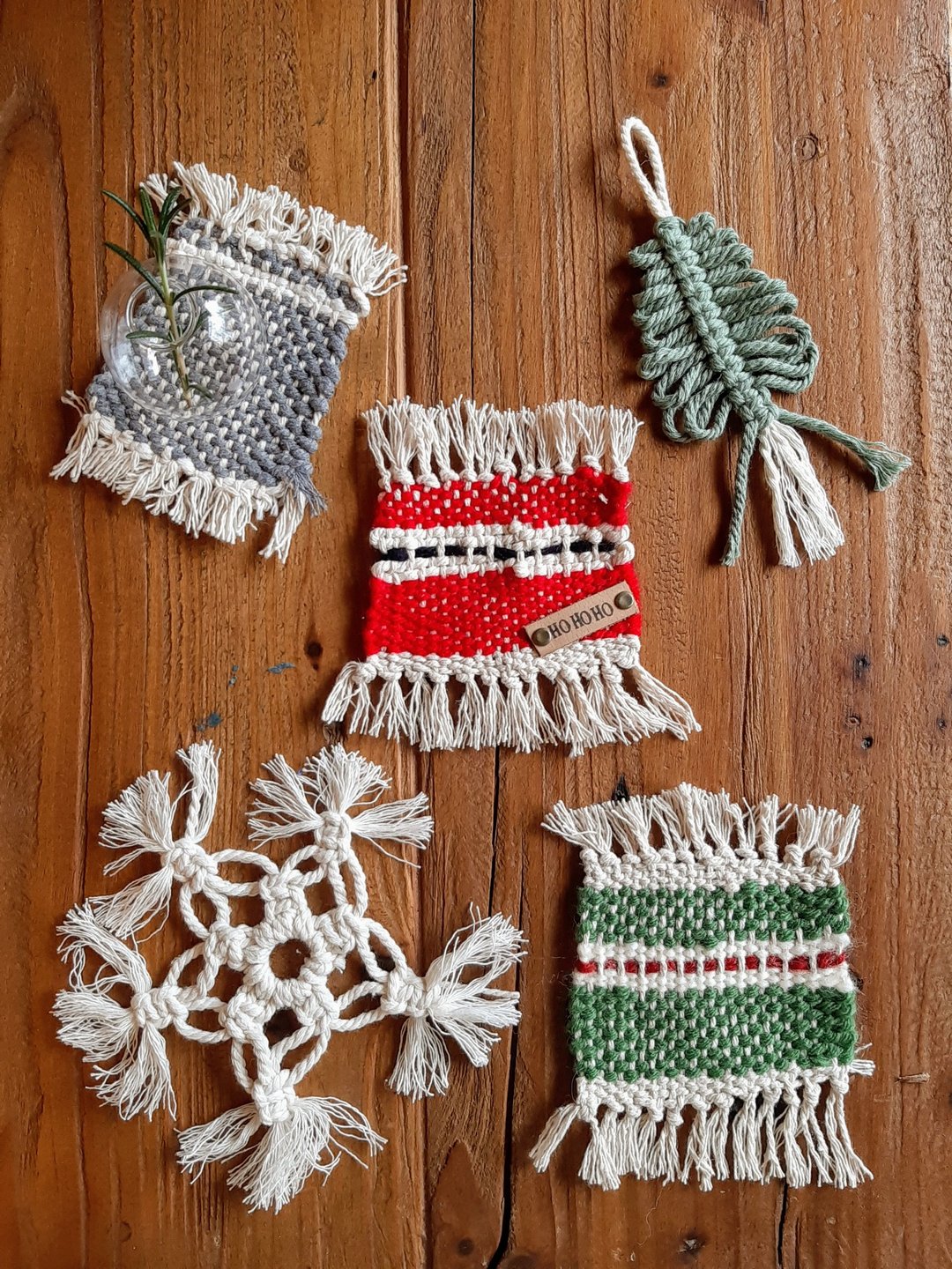 Christmas coasters set - 杯垫 - 羊毛 红色