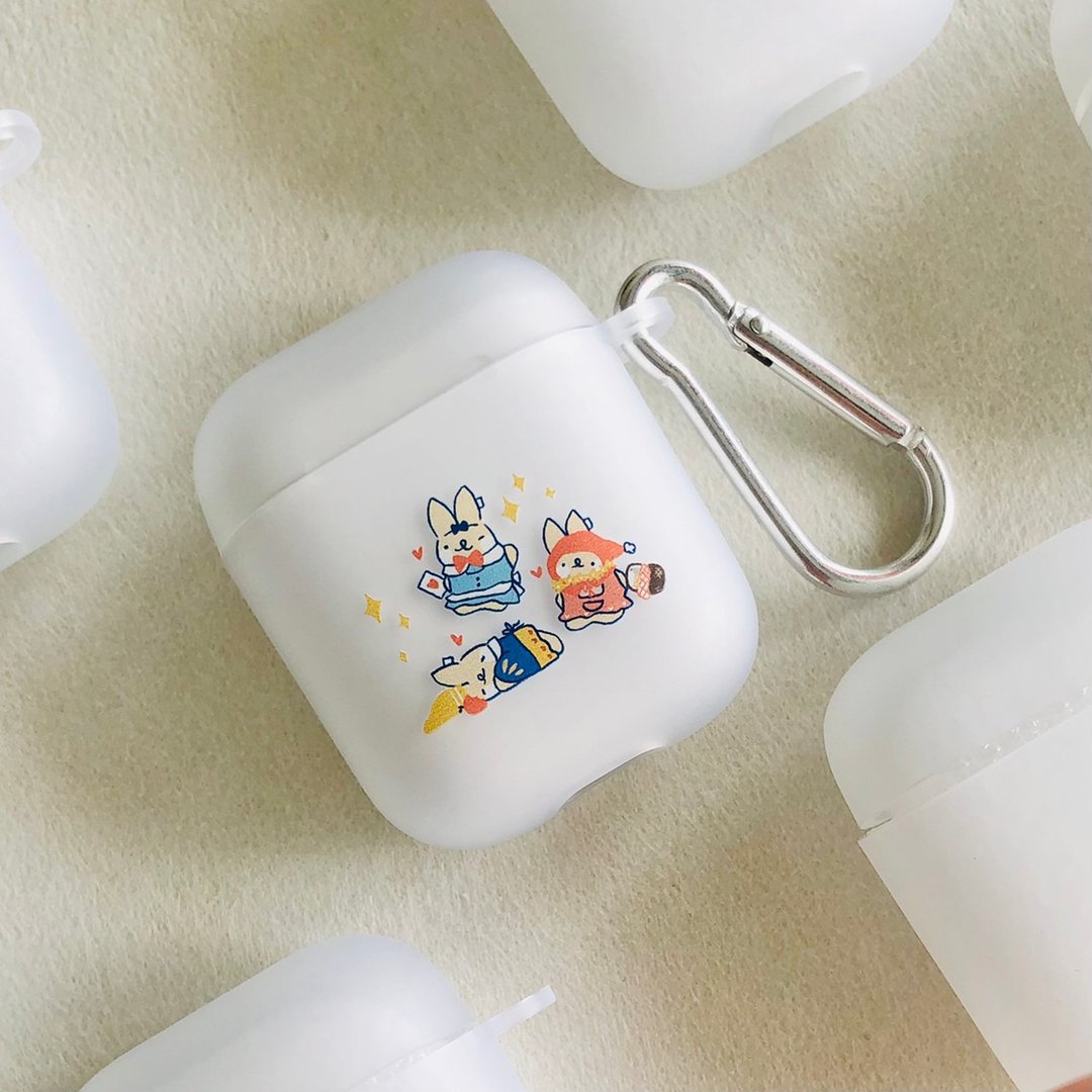 啵尼兔AirPods 1/2/3/Pro 磨砂雾面耳机保护壳/变装派对 共16款 - 耳机收纳 - 其他材质 白色