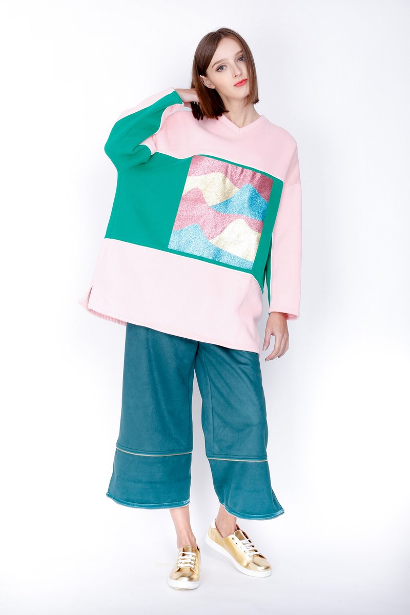 ZIZTAR 沙漠风景上衣 BWL-W16-013 - 女装上衣 - 聚酯纤维 粉红色