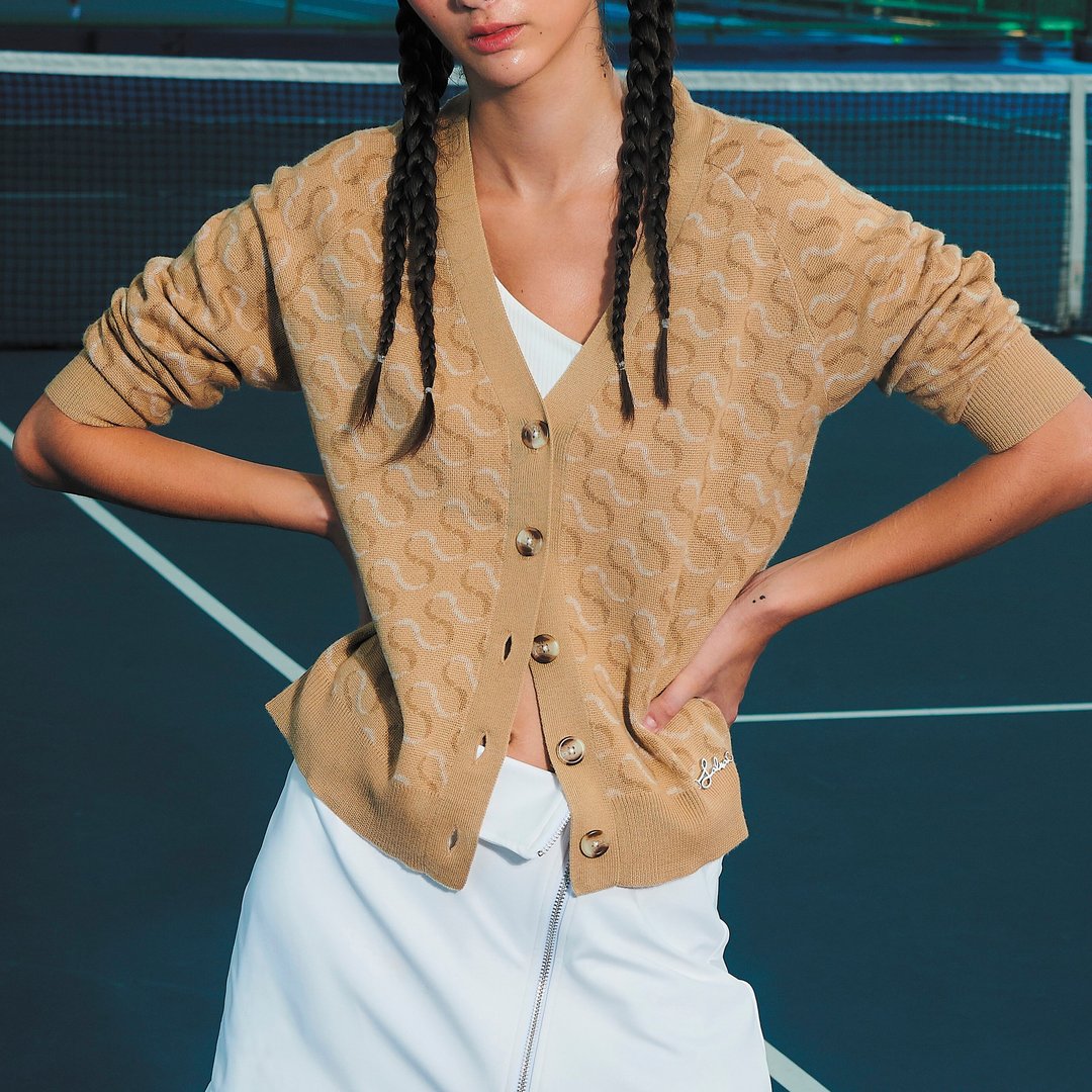 CARDIGAN SS24 米杏色 轻量羊毛 米杏色 (进口意大利纱线) - 女装上衣 - 其他材质 多色