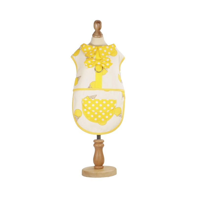 柠檬黄色冰淇淋圆点马甲背心 宠物衣 - 衣/帽 - 聚酯纤维 
