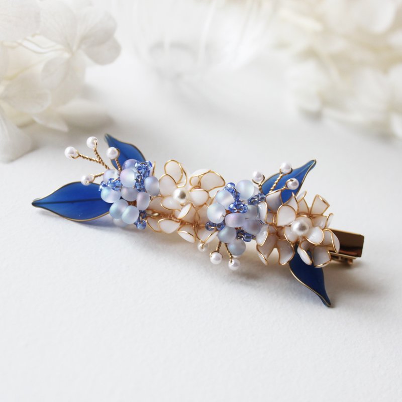 【暮色晨曦发夹】蓝色系花朵 手工铜线树脂发饰  发夹 - 发饰 - 树脂 蓝色