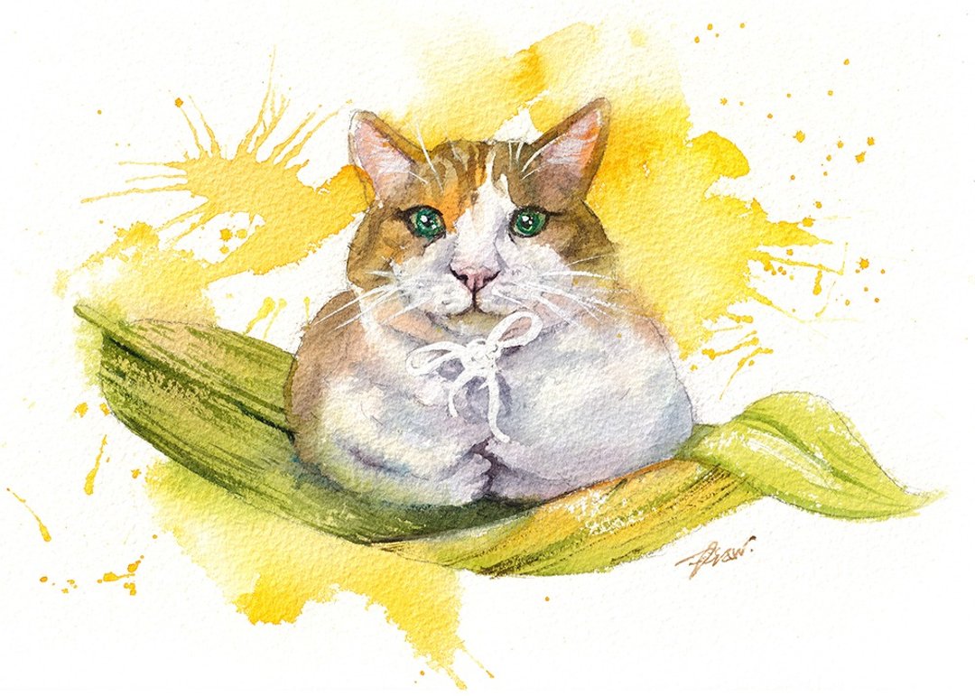 水彩原画【猫猫粽】 - 摆饰 - 纸 多色