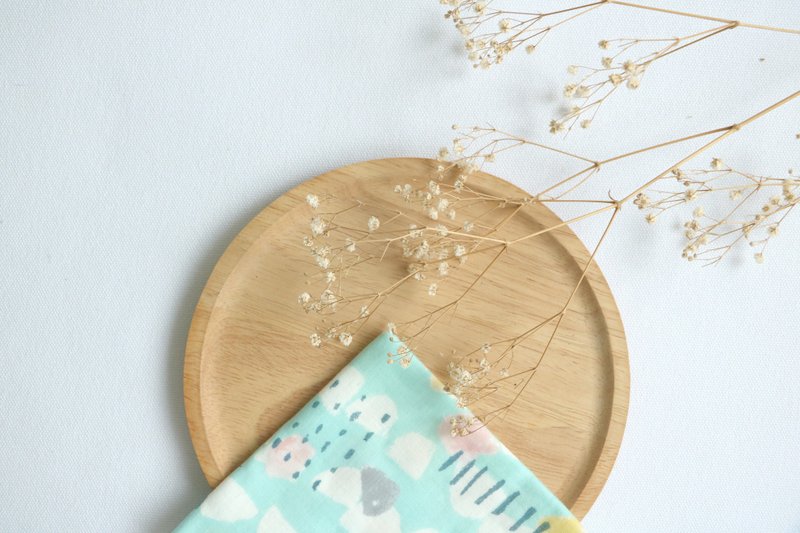 粉绿白日梦手巾/手帕 - 丝巾 - 棉．麻 多色