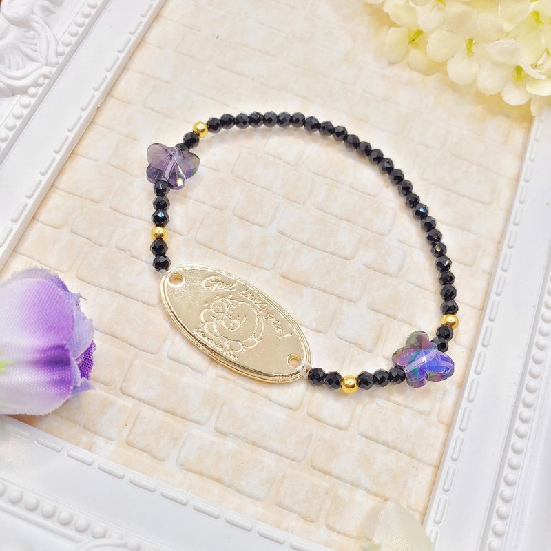 名为爱的礼物系列反派暗黑黑尖晶手串 - 手链/手环 - 水晶 黑色