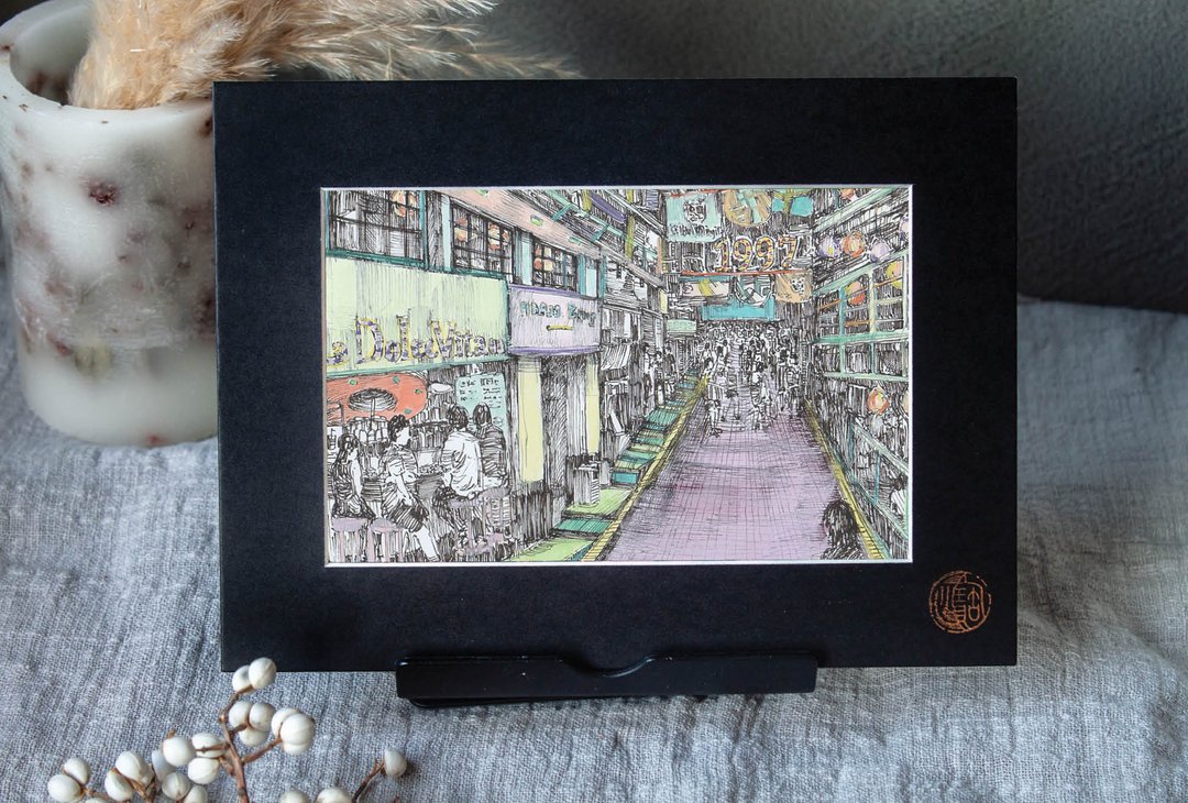 【加密明信片】香港兰桂芳-旅游礼物/装饰画卡/手绘风 - 卡片/明信片 - 纸 多色