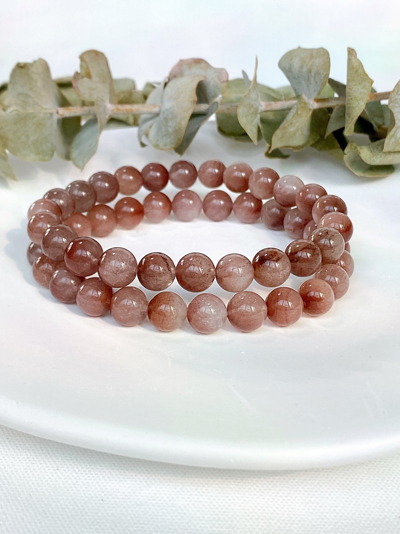 豆沙紫兔毛||兔毛水晶/水晶/手串/手链 - 手链/手环 - 水晶 红色