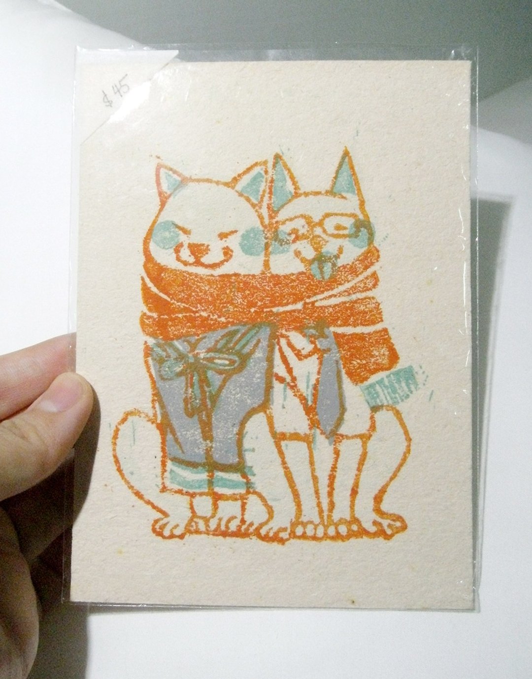 手工版画/2018犬年卡片 - 卡片/明信片 - 纸 