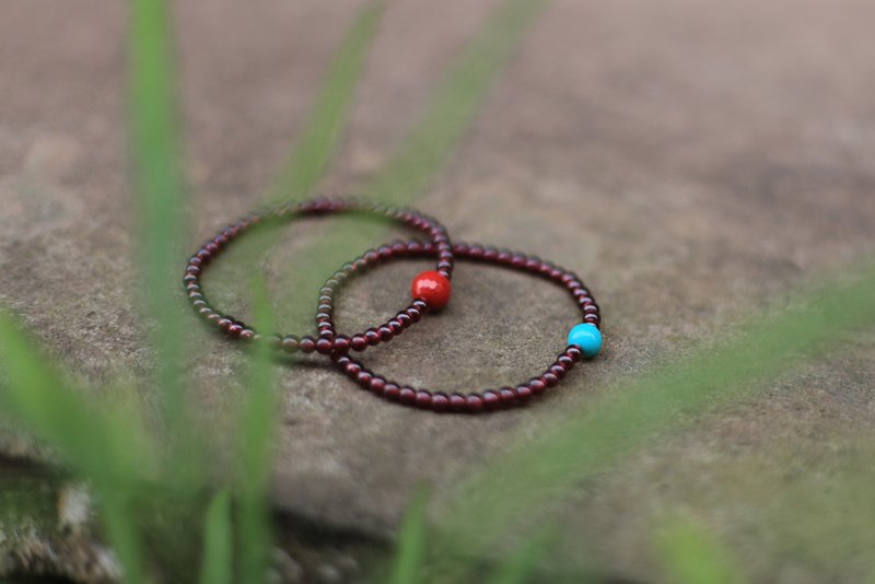 春秋原创 | 石榴石 精致手链 7A收藏级  | 帝王砂 or 绿松石配珠 - 手链/手环 - 半宝石 多色