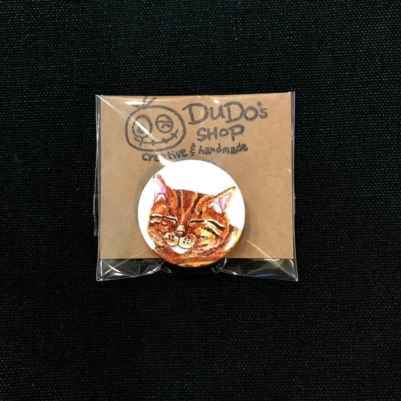手绘插画小胸章小徽章别针 | 虎斑猫 黄猫 - 徽章/别针 - 其他金属 