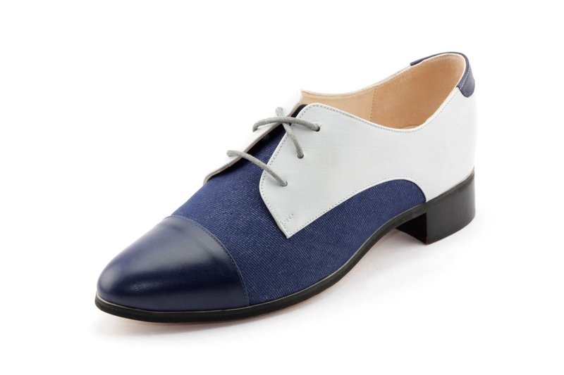 T FOR KENT｜不是牛津 NOT OXFORD 德比鞋 (牛仔蓝) - 女款休闲鞋 - 真皮 蓝色