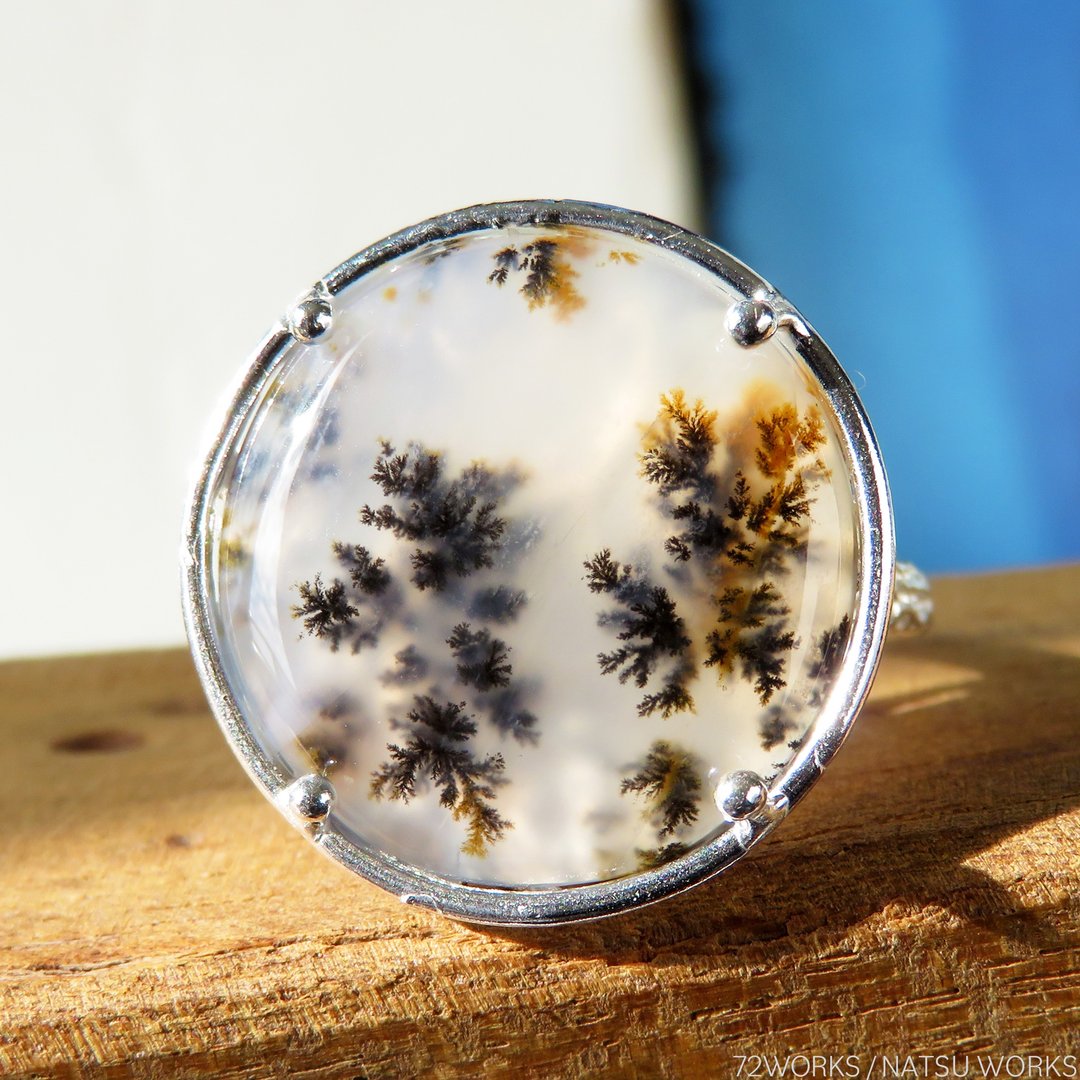 Dendritic Agate Ring - 戒指 - 宝石 白色