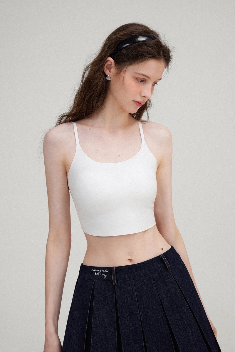 内搭小能手 高弹力裸感吸汗小背心 自带胸垫 - 女装背心 - 其他材质 多色