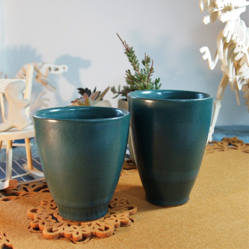 铬绿手握杯,咖啡杯,茶杯,水杯-容量约250,220ml - 茶具/茶杯 - 陶 绿色