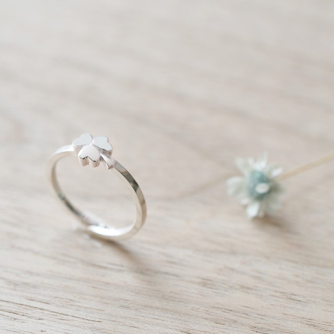 Three-leaf clover ring Silver 925 - 戒指 - 其他金属 银色