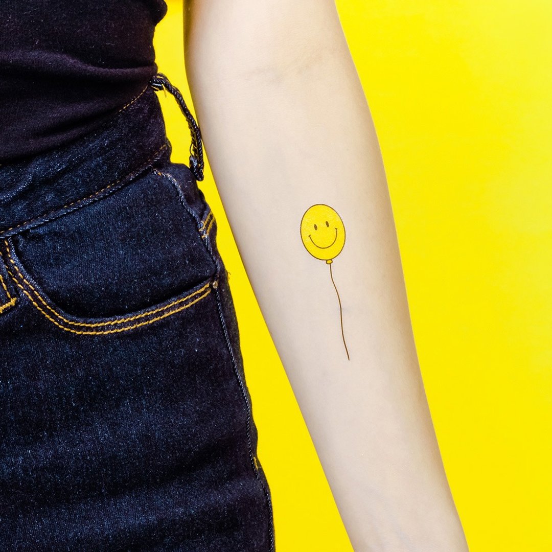 Surprise Tattoos / 微笑气球 刺青 纹身贴纸 - 纹身贴 - 纸 黄色