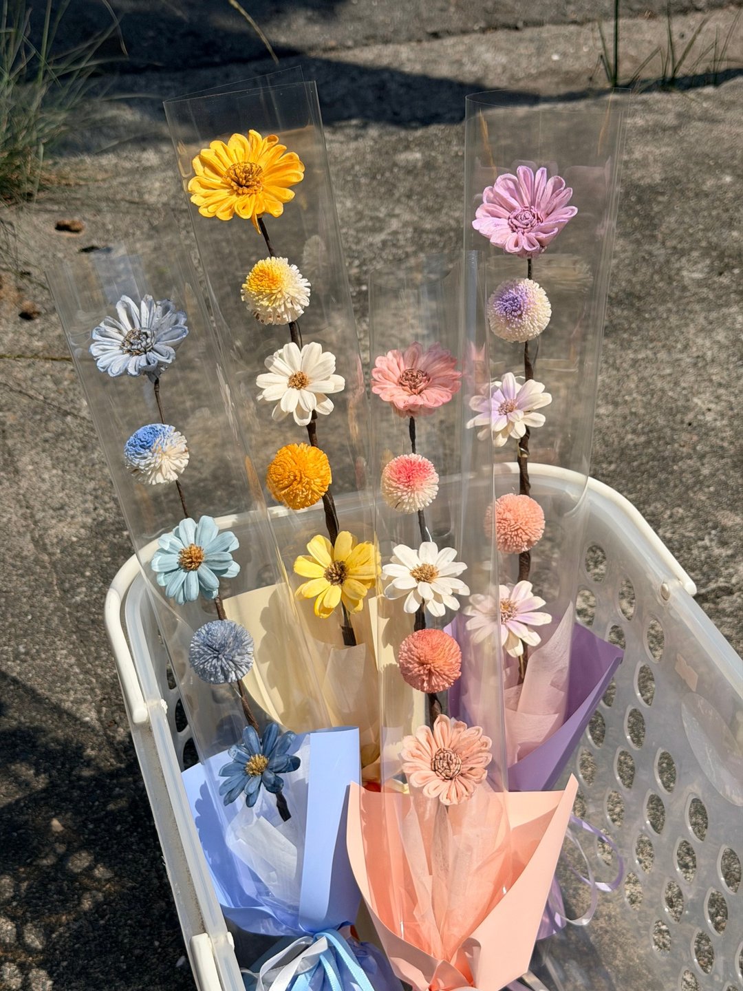 韩系糖葫芦花束/索拉太阳组合 - 可爱风毕业花束/教师节/毕业花束 - 干燥花/捧花 - 植物．花 多色