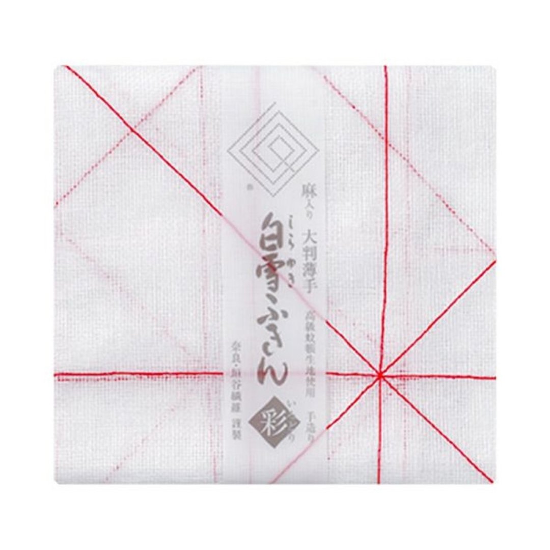 京友禅染白雪玻璃巾 / 红线 - 餐垫/桌巾 - 棉．麻 白色