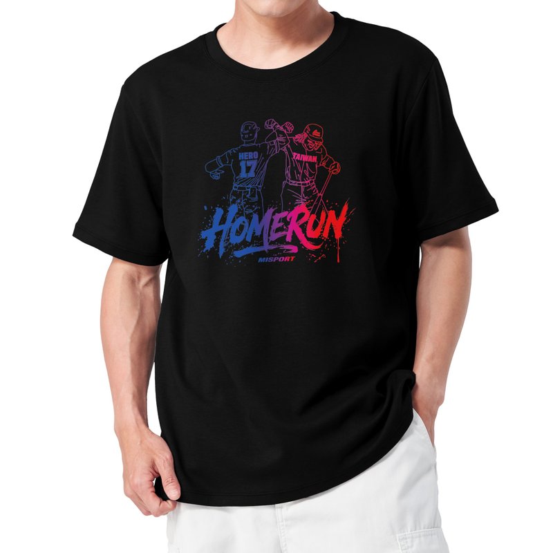 立体机能棉 T-全力击出 HOMERUN 运动衣 棒球衣 机能服 MIT 台湾制 - 男装运动衣 - 聚酯纤维 黑色