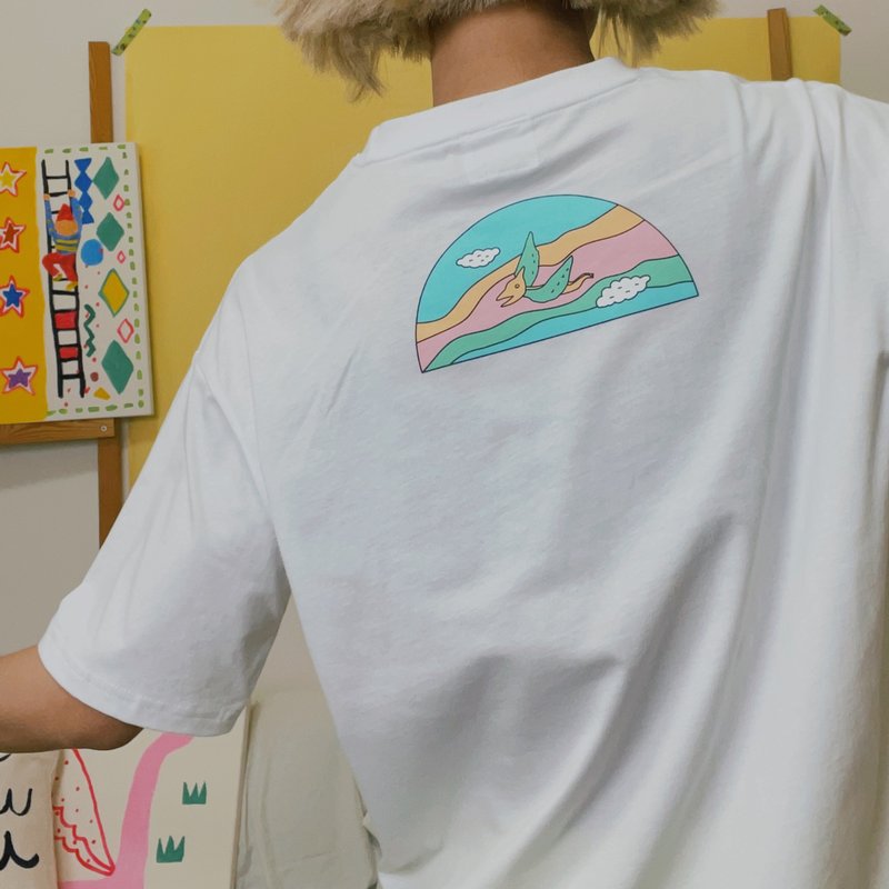 口袋款 T-shirt  |  超级星期天 - 女装 T 恤 - 棉．麻 白色