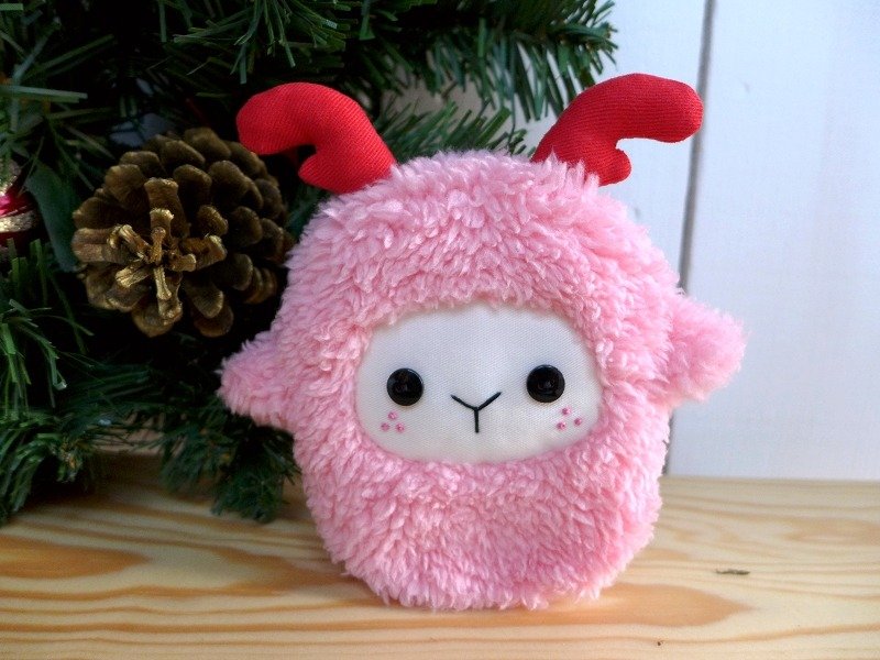 麋鹿羊钥匙包(浅粉色) - 钥匙链/钥匙包 - 棉．麻 