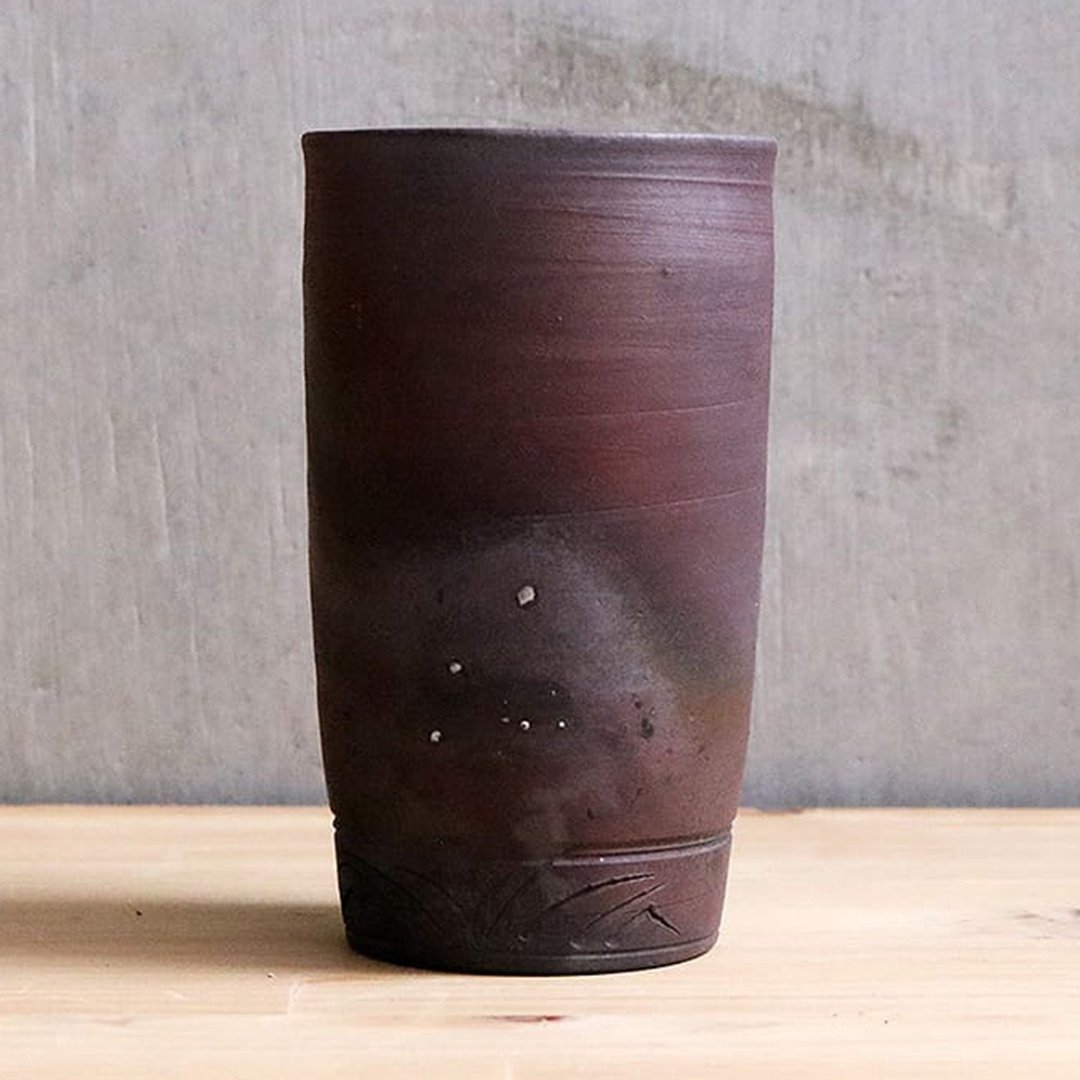 Takatori ware Takatori ware 奶油发泡窑变啤酒杯 Motonaga Toue - 其他杯子 - 陶 红色
