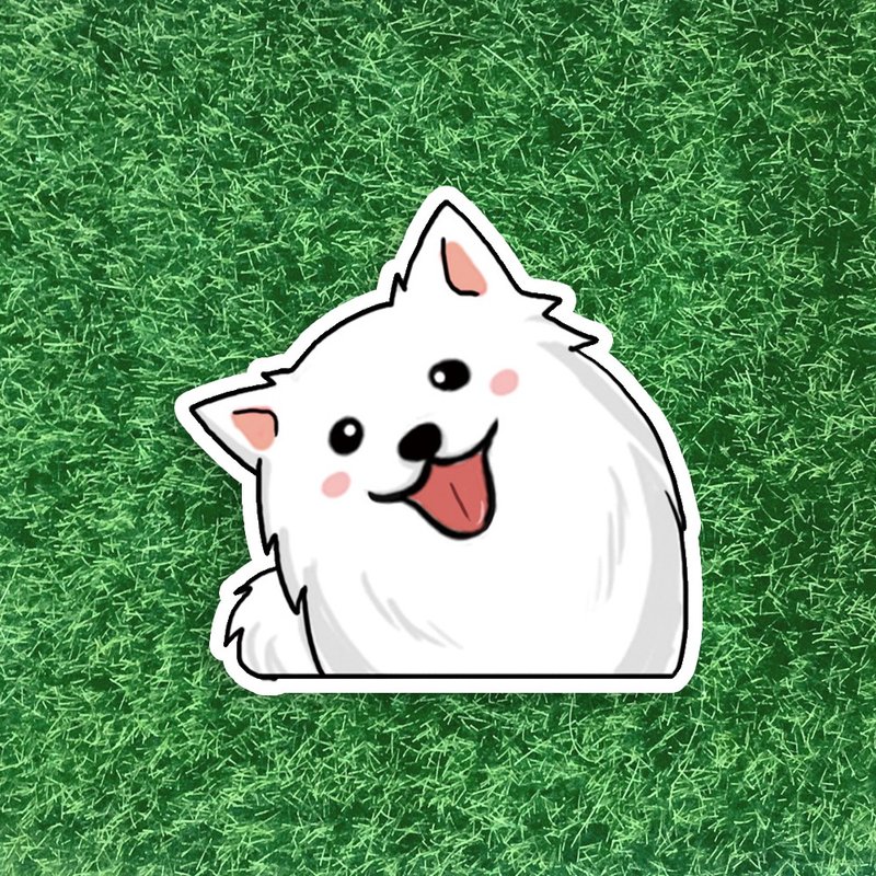 歪头狐狸犬 防水贴纸 SA037 - 贴纸 - 防水材质 白色
