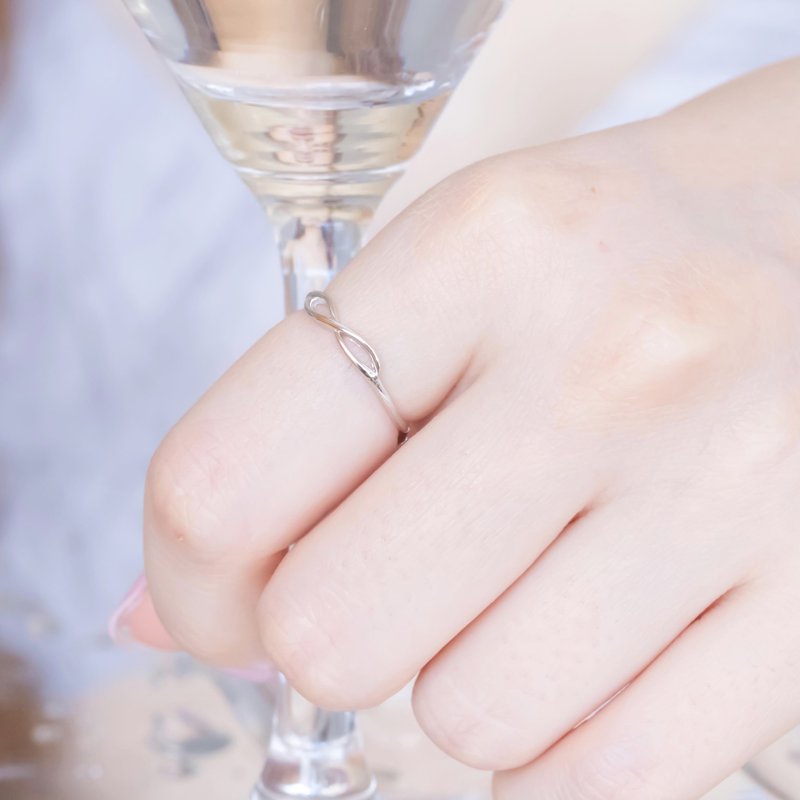 无限设计纯银戒指 可调式戒指 - 戒指 - 宝石 银色