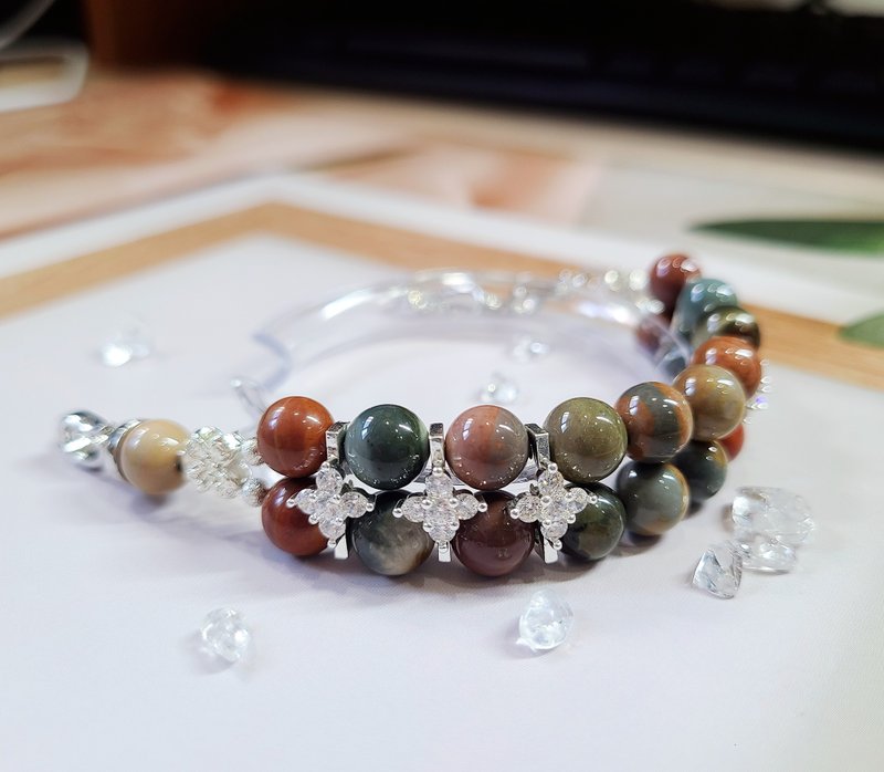 阿拉善玛瑙 精工双排手链 || 招财 舒压 辟邪挡煞 水晶手链 - 手链/手环 - 水晶 多色