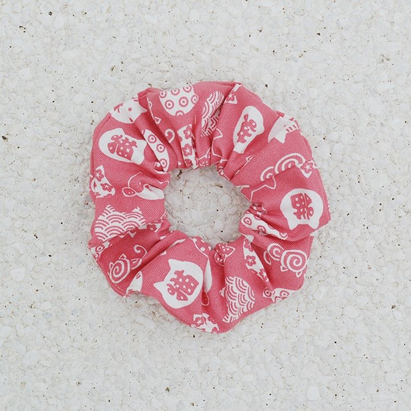 招财猫发束/大肠圈 甜甜圈 发圈 - 发饰 - 棉．麻 粉红色