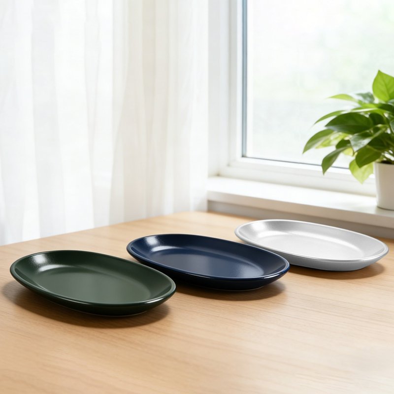 【哩皿生活】洁晶椭圆盘 3入组 餐盘 菜盘 菜盘 点心盘 早午餐盘 - 盘子/餐盘/盘架 - 环保材料 多色