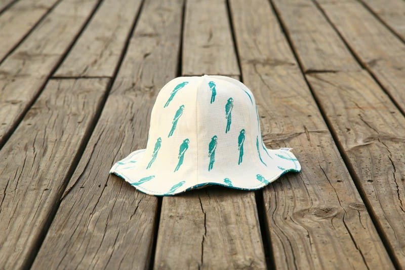 【热带丛林系列-鹦鹉】双面花苞渔夫帽 - 帽子 - 棉．麻 