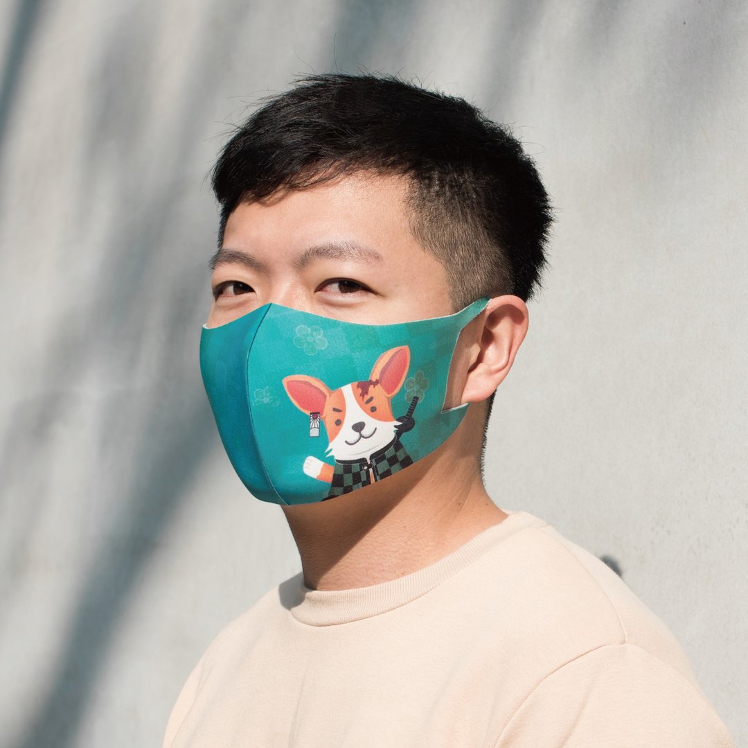 犬系列-琉璃绿─3D立体透气抗菌口罩2入 - 口罩 - 其他材质 多色