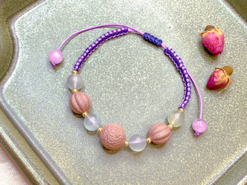 东方芯韵 | 碧玺-宝石能量香珠|热恋玫瑰香方|大莲花珠  开运手链 - 手链/手环 - 植物．花 